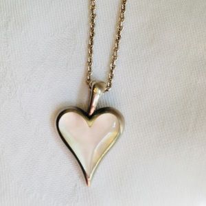 Kabana Heart Mother of Pearl Silver Necklace